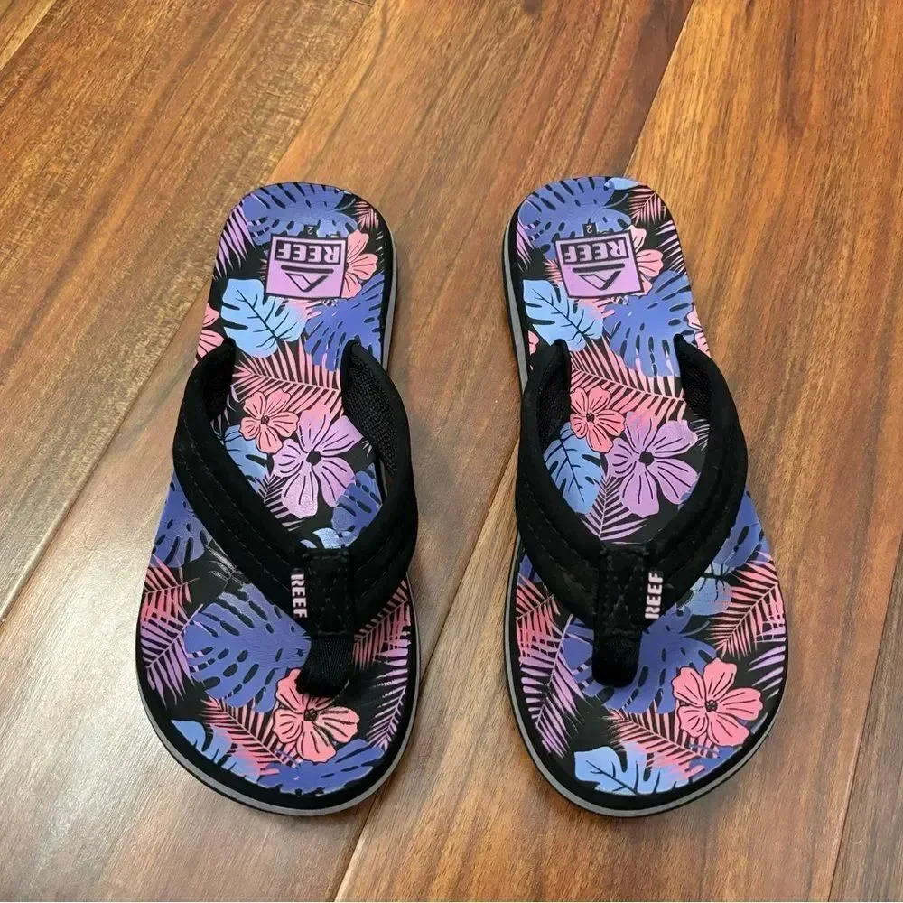 Reef Kids Ahi Tropical Flower Flip Flops